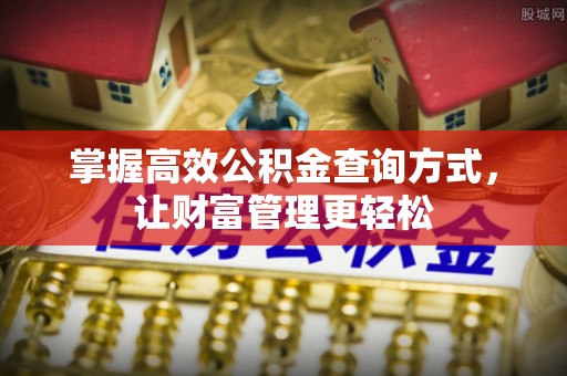 蓟县掌握高效公积金查询方式，让财富管理更轻松